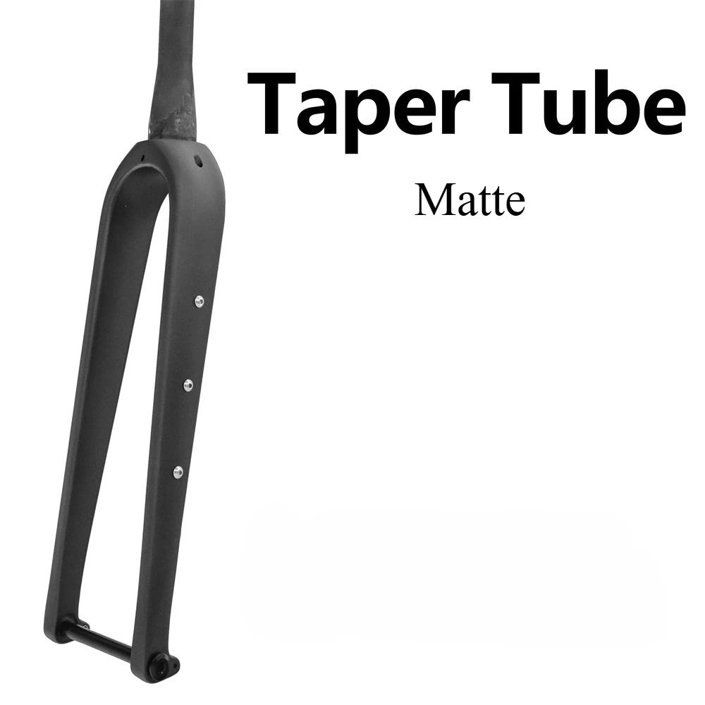 Ultra-light T800 Carbon Fiber Gravel Bike Fork Matte Finish 700C Steerer Tube Open 100mm Gravel Bikes Accessories Taper Tube Matte
