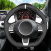 Black Suede No-slip Car Steering Wheel Cover For Abarth 500 500C 595 595C Fiat 500 500C GQ/S/S Linea 2009-2016
