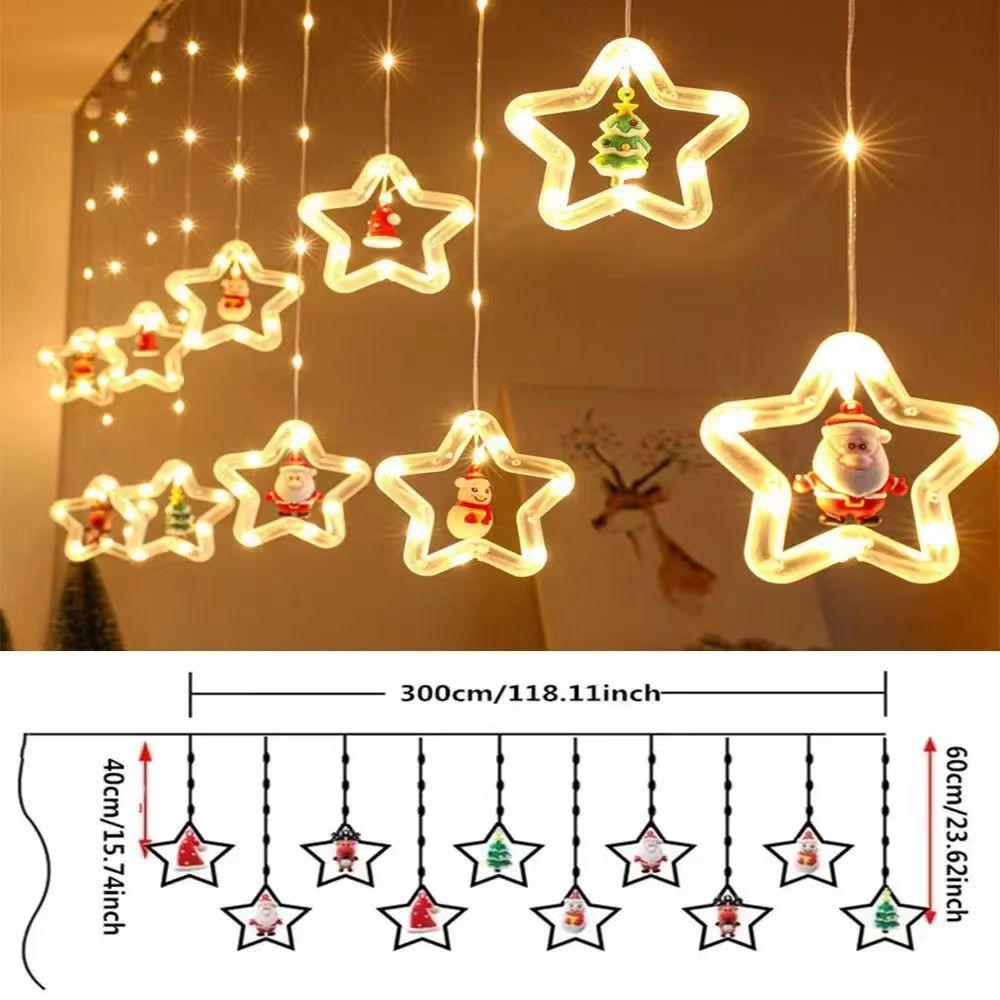 Christmas Decorations: LED String Lights, Christmas Trees, Santa Claus, Reindeer, Chandeliers, Store Window Displays, Bedroom Decor, Hanging Ornaments