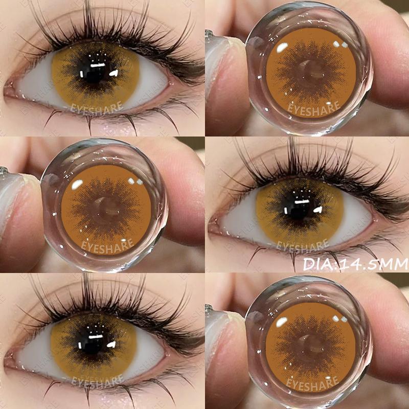 

1 пара контактних лінз для очей чорного кольору Контактні лінзи 14,5 мм Коричневі високоякісні природні контактні лінзи Сірі лінзи