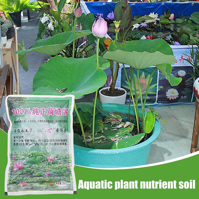 200g Fango di Fiume Stagno Fango Fiori di Loto Stagno Fango Fiore Fertilizzante Ciotola Loto Loto d'Acqua Piante Acquatiche Speciali Terreno Nutriente