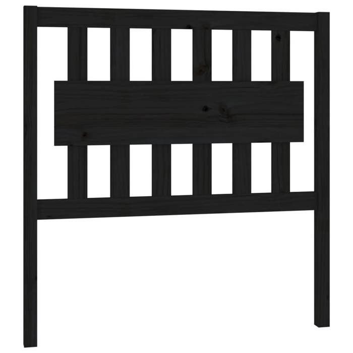 VidaXL Headboard Black 95.5x4x100 Cm Solid Pine Wood 818554