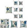 Stylish Marine Organism Flax Cushion Cover With Starfish Design For A Nautical Theme