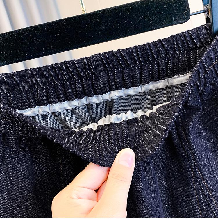 Spring/Summer Plus Size Elastic Waist Denim Skirt: Figure-Flattering, Tummy-Concealing, Fashionable Ruffle Hem for Women
