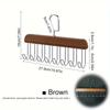 Wooden Sling Hanger Organizer with Multiple Hooks for Underwear Bras Vests Space-Saving Durable Storage Rack Hangers for Clothes