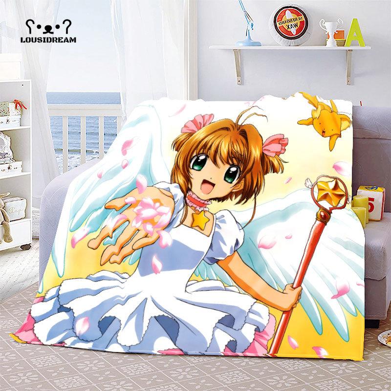 Cardcaptor Sakura Anime Kawaii Girl Throw Blanket  Bedroom Sofa Cover Thin Bedspread Christmas Navidad Gift Home Room Decor