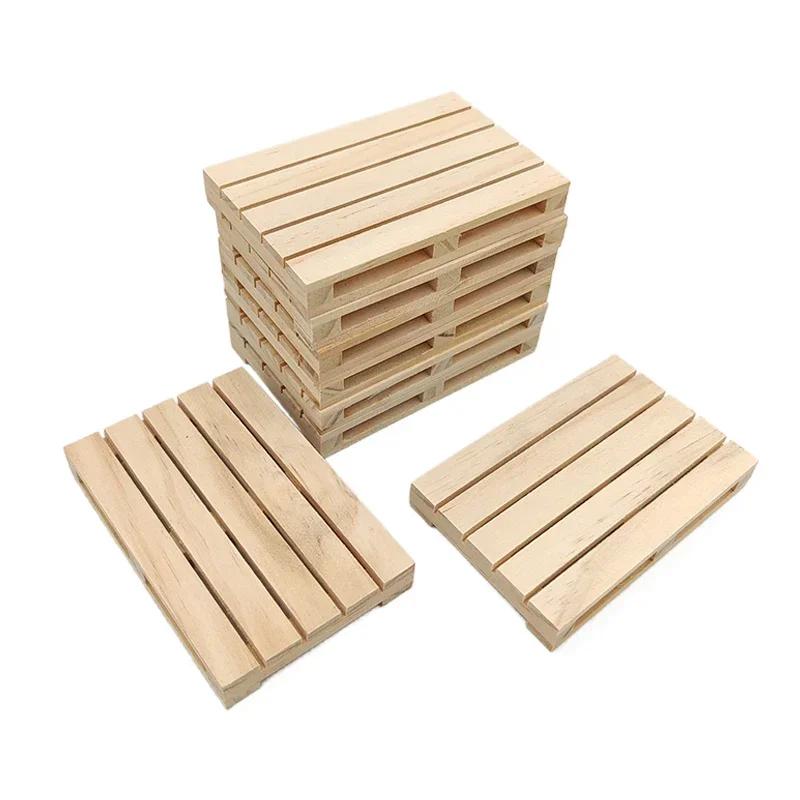 Unfinished Wooden Mini Pallet, Natural Wood Pallet Coaster for Hot and Cold Beverages Coffee, Tabletop Protection