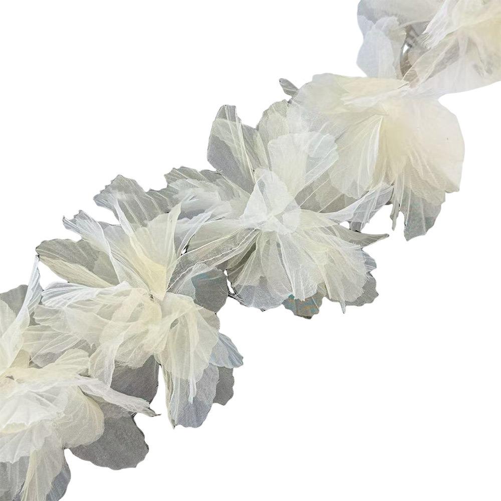 10pcs Flowers Large Flower 3D Flower Lace Handmade Colorful Organza Flower 3D Design Approx 5cm Chiffon Flowers Dress Decoration
