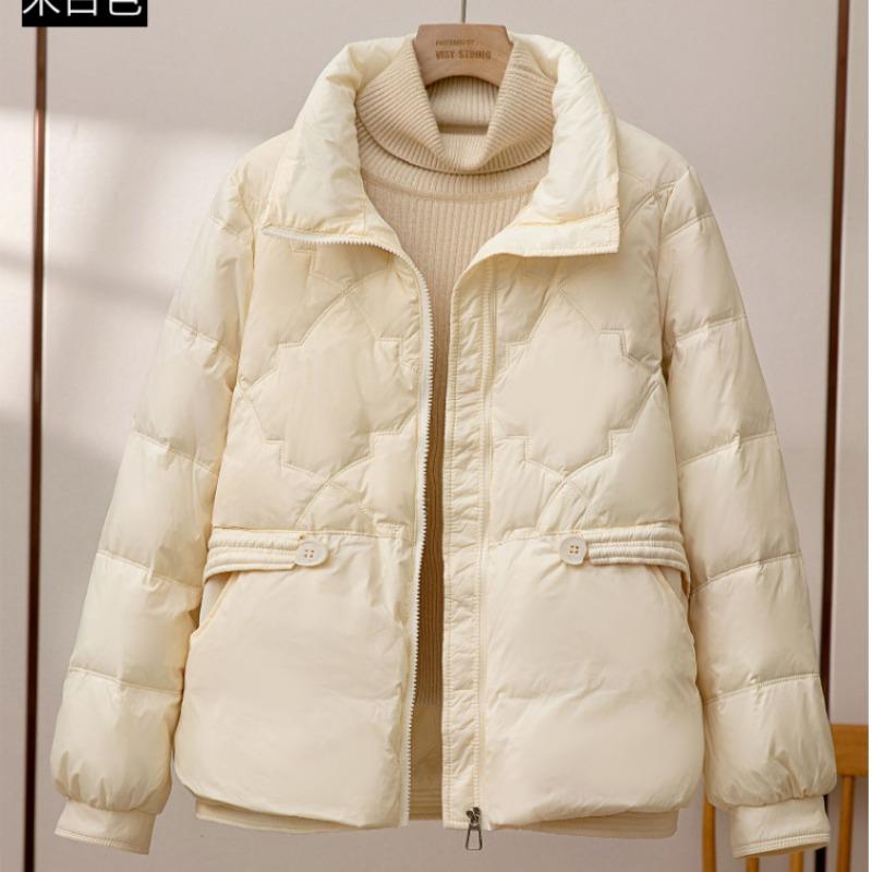 

2023 Новая зимняя модная хлопковая куртка с воротником-стойкой, женская короткая пуховая хлопковая куртка, сохраняет тепло
