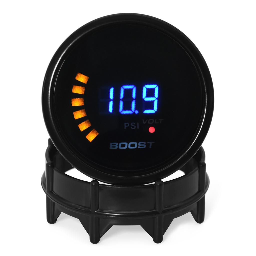 AD 52mm Turbo Boost Gauge Car Gauge Digital Turbo Pressure Gauge -1~3 Bar -15~45 PSI Vacuum Press Meter for 12V Gasoline Engine