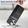 C1-11 for iPhone 16 Pro Max Case Card Holder Carbon Fiber Texture Leather Coated TPU Phone Cover