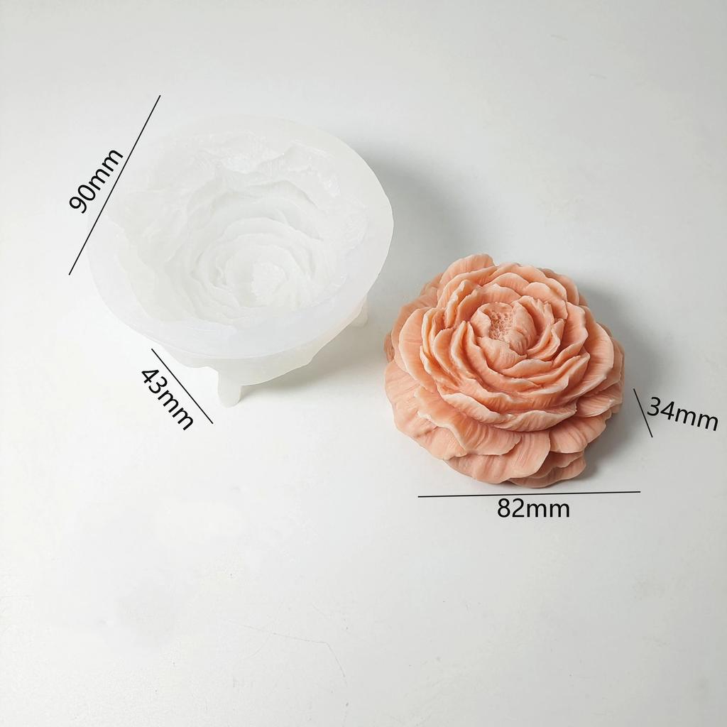 3D Pivoňka Svíčka Silikonová forma DIY Reliéf Květinové Mýdlo Pryskyřice Sádra Forma Domácí dekorace Čokoládový dort Nástroj na pečení ledu Dárky