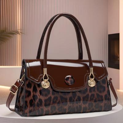 Kadın Omuz Çantası Tek Omuzlu Postacı Çantası Trend Leopar Desenli Orta Yaş Anne Çantası El Çantası