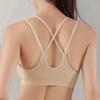 Women's Spring and Summer Seamless Elastic Cross Back Cami Bra Wireless Sleep Yoga Bralette Running and Fitness Sports Bra