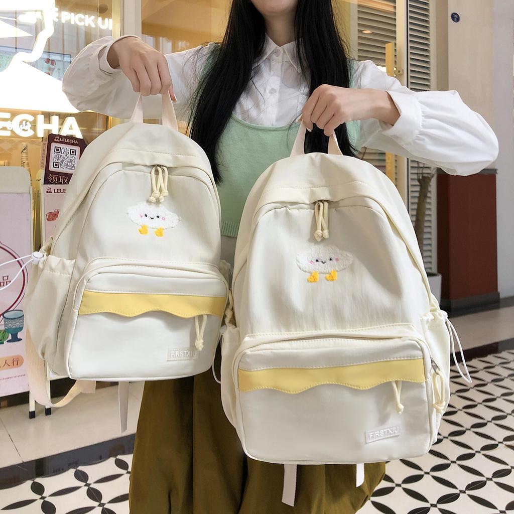 Schoolbag Large Capacity Cute Cartoon Soft Cute Schoolbag Female Light Student Versatile Class Backpack Cute College Style Backpack