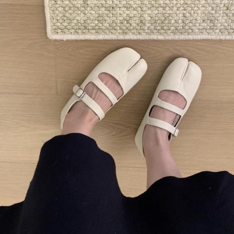 Fashion Bailamos Brand Fashion Split Toe Flats Shoes Women Ballerina Ninja Tabi Cozy Loafers Female Casual Moccasins Ladies Ballet Shoes