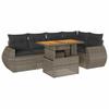 Vidaxl 6-Cz. Garden Furniture Set With Cushions, Grey, Poly Rattan