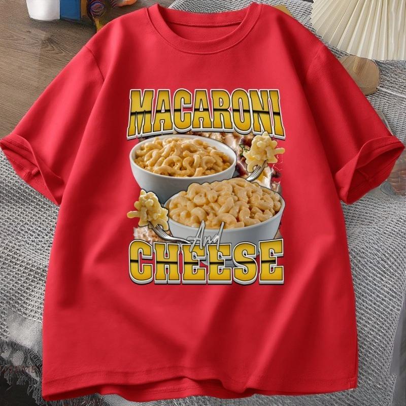 Macaroni Cheese Rap Vintage Graphic TShirt Funny Retro Food Lover Tshirt 90s Aesthetic Trendy Y2K Streetwear Tees Clothes