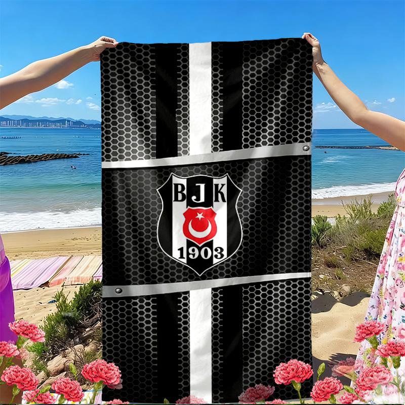 Besiktas J.K Print Beach Towel, Versatile Lightweight Absorbent Beach Towel for Pool Surf Yoga Bathroom, Perfect Birthday Holiday Gift