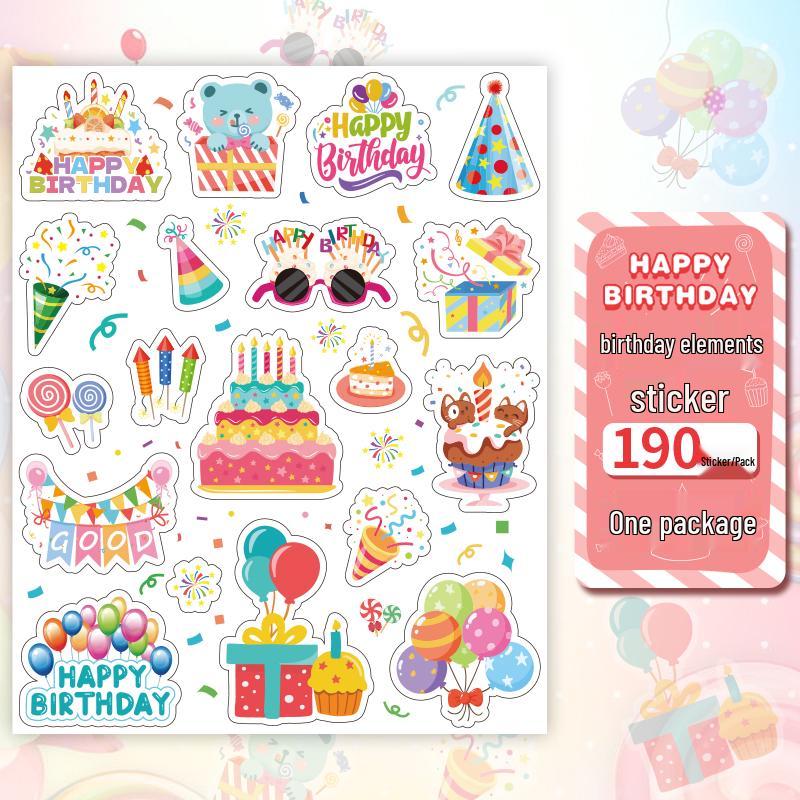 Водонепроницаемые милые мультяшные наклейки на день рождения для детей