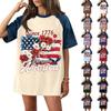 Denim Patchwork Shirts For Women Stand Collar Casual Blouse Short Sleeve Comfy Tshirt Spring Summer Fashion