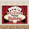 Decorazioni Festa di Compleanno a Tema Carte da Gioco Striscione Sfondo Casinò Dado da Poker Sfondo Scintillante Forniture Oggetti di Scena per Fotografia