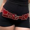 Classic Heart PU Leather Belt Rivet Punk Waistband for Fashionable Women and Trendsetters Waist Decorative Accessories