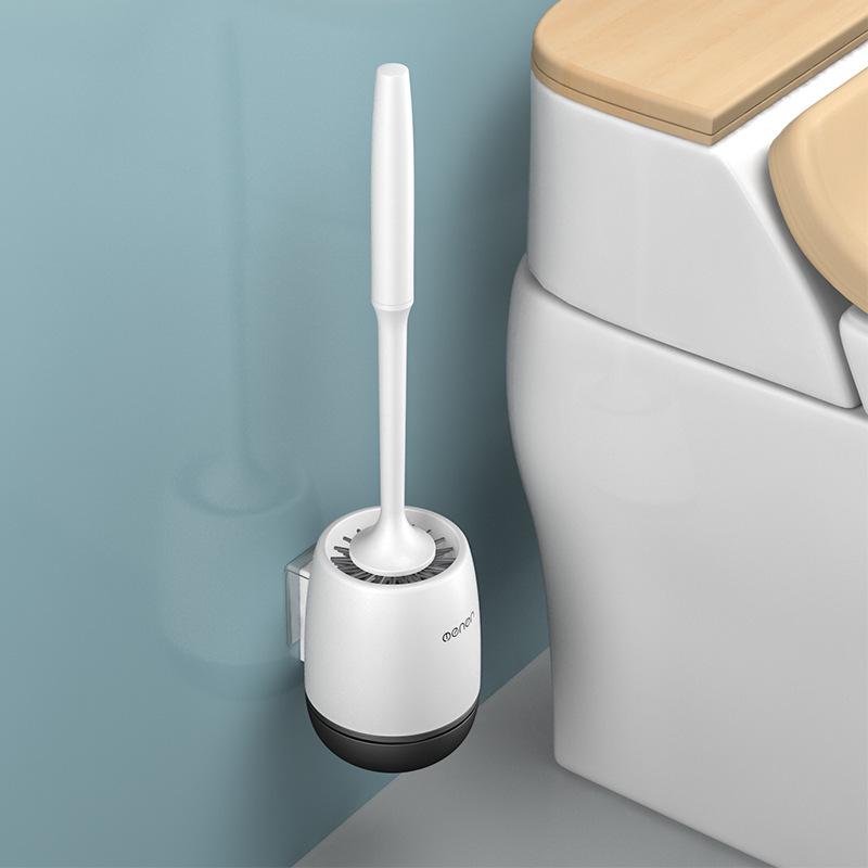 Wall-Mounted Soft Bristle Toilet Brush with Long Handle for Dead Corner Cleaning