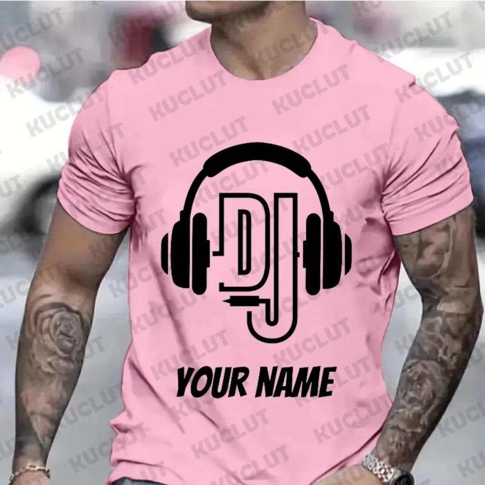 Personalised Name Dj T Shirt Custom Name Logo Shirt for DJ's Clothes Custom Personalized Gift for Men Music Gift Dj DIY T-shirts