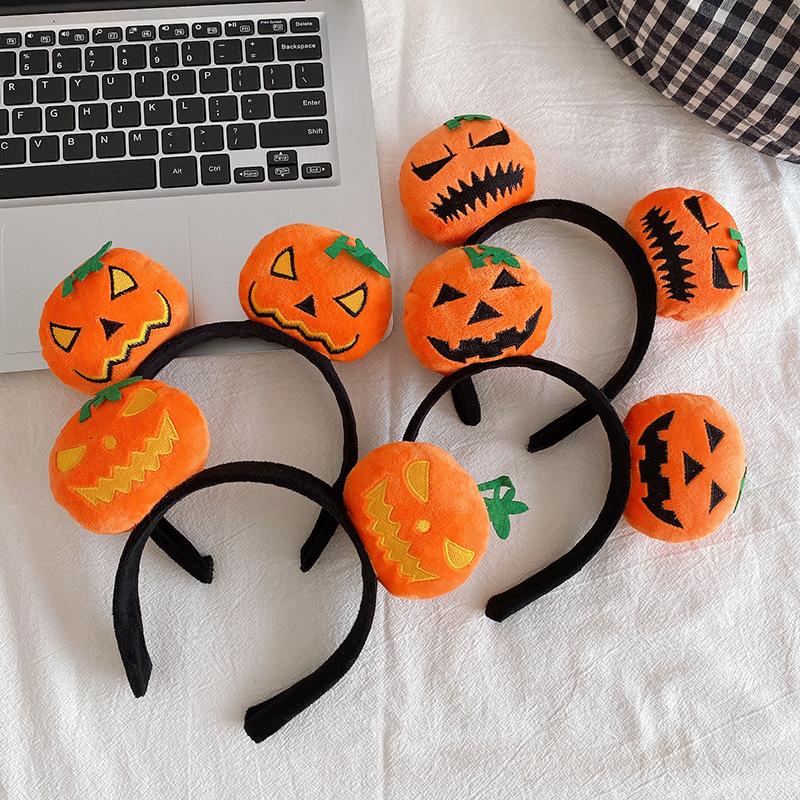 16PCS Halloween Spooky Pumpkin Hair Bands Quirky Cute Wash Face Headband Women 2025 Halloween Party Hairpin Decoration Headpiece