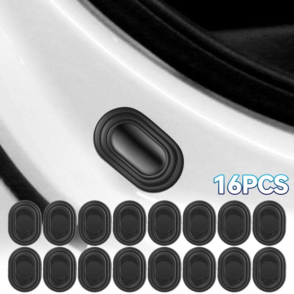 16 bucăți ușă mașinii tampon anti-șoc din silicon Garnitură de absorbție a șocurilor izolație fonică a portbagajului autocolante de etanșare antișoc pentru îngroșare