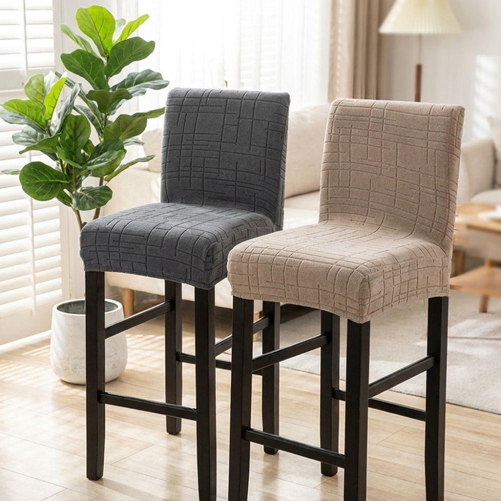 Removable Short Back Chair Covers Elastic Bar Stool Covers Chair Cushion Cover Dining Room