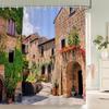 Country Garden Natural Flowers Scenery 3D Print Polyester Fabric Waterproof Shower Curtains Bathroom Curtain 180*200 with Hooks