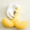 Almofada de Pescoço de Pelúcia para Pet, Almofada Macia para Dormir para Cães Pequenos e Gatos, Brinquedo de Abraçar em Forma de Broto de Feijão para Filhote de Cachorro e Gato