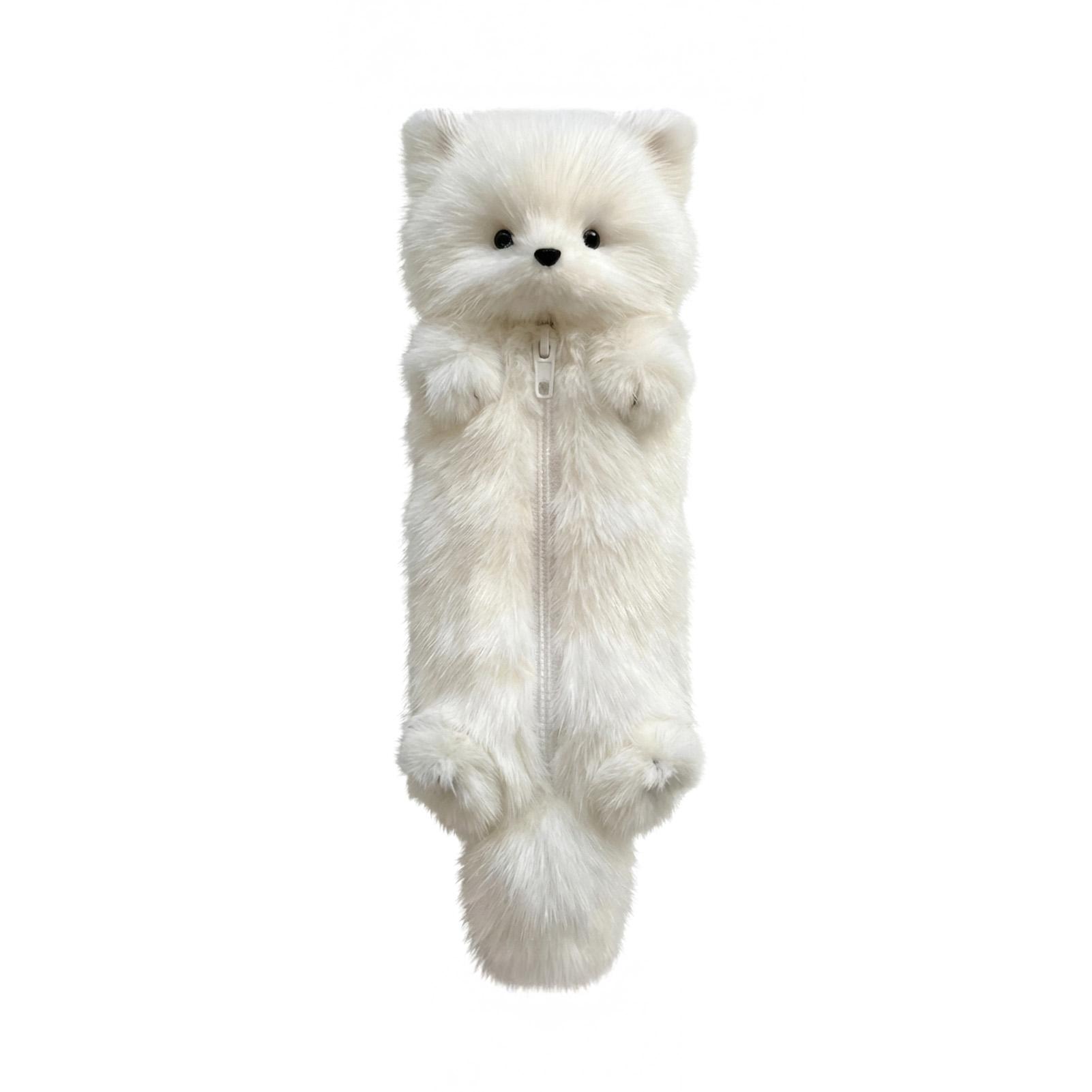 

Pencil Case Soft Plush Stationery Organizer For Students With Large Capacity And Cute Design белый