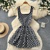 French light luxury sleeveless A-shaped dress women's summer high waist waist thin versatile temperament commuter skirt