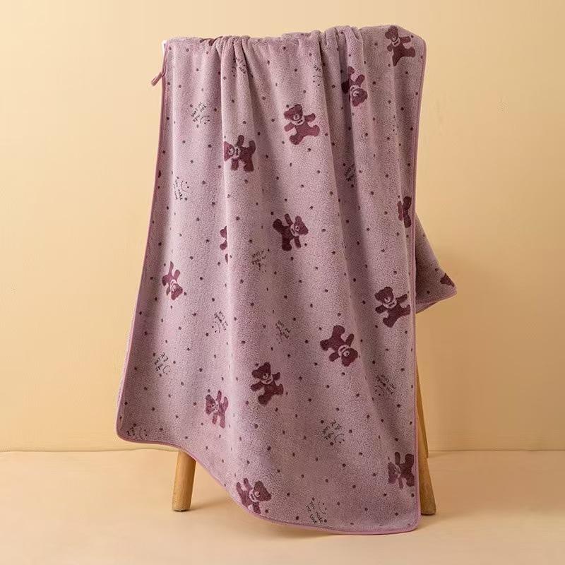 Coral Fleece  Mother and Child Set Towel Gift Towel Bath Towel Soft Bath Large Towel