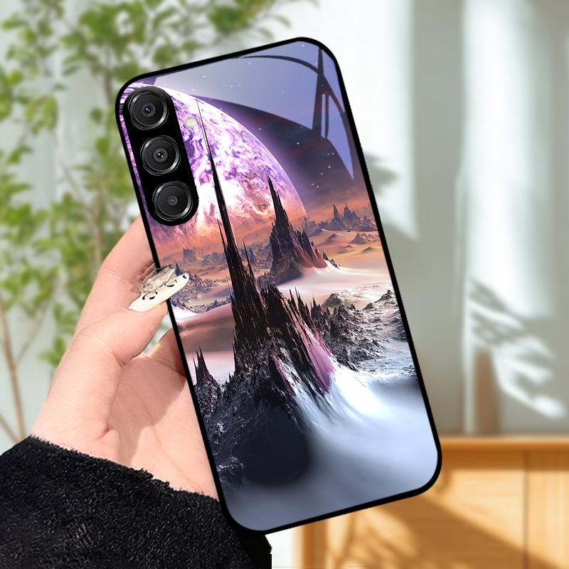 For Samsung A25 A26 Cute Case A35 A36 A55 A56 5G Tempered Glass Phone Cover For Galaxy A15 4G 5G Hard PC Glass Protective Fundas