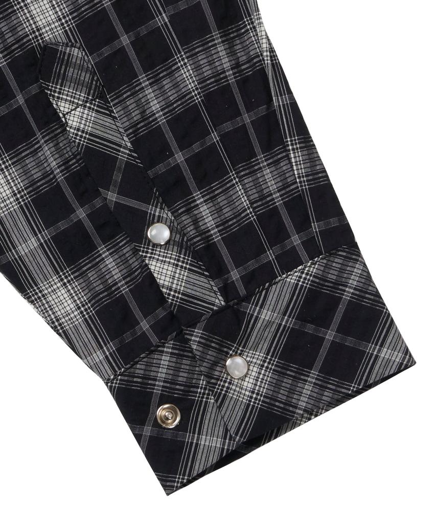 Masateu Vintage Gemstone Check Shirt _ Black