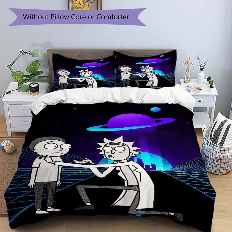 Space Adventure Friendship Print 3Pcs Bedding Setduvet Cover With 2 Bedropillowcase Home Birthday Gift