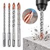 Slotted Round Shank Rotary Hammer Drill Bit Spiral Flutes Concrete Drill Bit  Concrete Drilling