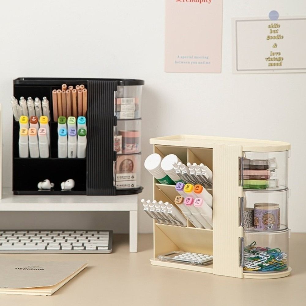 Large Capacity Student Pen Holder Organizer Drawer Style Cosmetic Storage Cabinet  Study Room