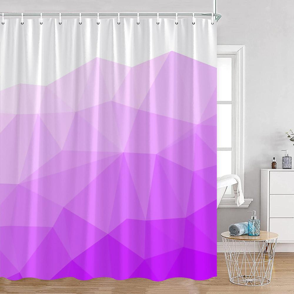 Abstract Geometric Shower Curtain Gradient Colorful Pattern Fashion Bathroom Decorations Modern Polyester Fabric Bath Curtains