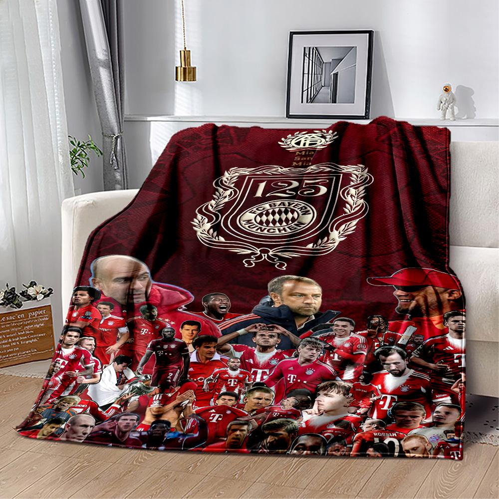 Bayern Munich Blanket Warmthful Decor Suitable for Bedding Couch Bed Four Seasons Universal Playful Design Gift for Travel Home Birthdays
