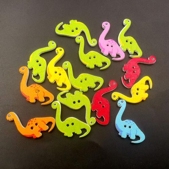 50 sztuk Cute Cartoon Dinosaur album do scrapbookingu diy drewniane guziki torby ubrania do szycia wystrój