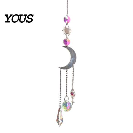 Wall Hanging Decor Colorful Crystal Suncatcher, Sun Catcher for Windows, Healing Glamorous Decoration Home, Crystals Prism Rainbow Maker,