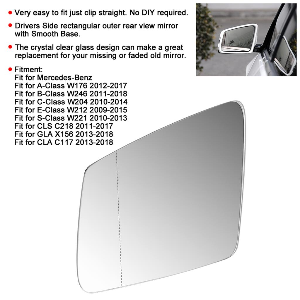 Vidro do Espelho Retrovisor Lateral Esquerdo para Mercedes Benz W212 W246 W204 W176