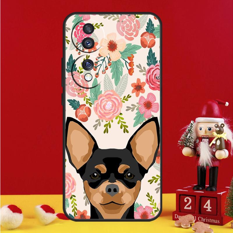 

Chihuahua Face Floral Dog Case For Honor Magic 5 6 7 Pro V5 Honor X9b X9c X9a X8a X8b X7a 50 70 90 200 400 Lite Cover For Honor 50