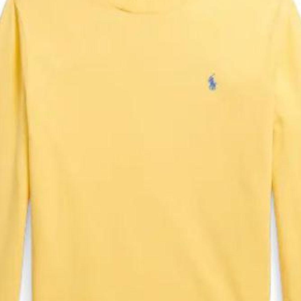 Polo Ralph Lauren Kids Solid Color Crew Neck Long Sleeve T-Shirt Kids Tops Yellow CWPOTSHY8020-681
