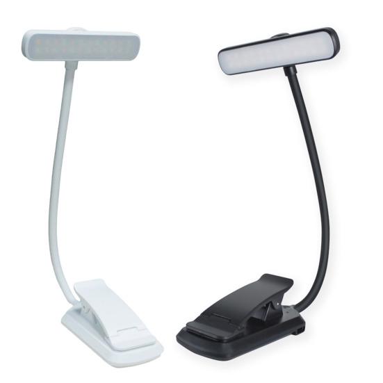 24 LED Rechargeable Book Light for Reading in Bed Stepless Dimming Clip Reading Light with 3 Colors And 5 Brightness for Studying